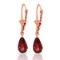 2.45 CTW 14K Solid Rose Gold Leverback Earrings Garnet