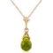 2.5 Carat 14K Solid Gold Ripeness Peridot Necklace