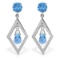 2.4 Carat 14K Solid Gold Make A Comeback Blue Topaz Earrings