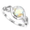 1.13 CT WHITE MYSTICS QUARTZ 10KT SOLID WHITE GOLD RING