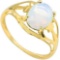 0.69 CT OPAL 10KT SOLID YELLOW GOLD RING