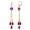 9.5 CTW 14K Solid Gold Chandelier Earrings Briolette Amethyst