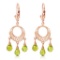 3.75 CTW 14K Solid Rose Gold Filigree Chandelier Earrings Peridot