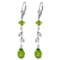 3.97 Carat 14K Solid White Gold Chandelier Earrings Diamond Peridot