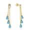 10.53 Carat 14K Solid Gold Chandelier Earrings Diamond Blue Topaz