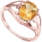 1.35 CT DARK CITRINE 10KT SOLID RED GOLD RING