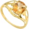 1.35 CT DARK CITRINE 10KT SOLID YELLOW GOLD RING