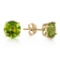 3.1 CTW 14K Solid Gold Stud Earrings Natural Peridot