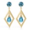 2.4 CTW 14K Solid Gold Euphoria Blue Topaz Earrings