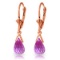 4.5 Carat 14K Solid Rose Gold Leverback Earrings Briolette Pink Topaz