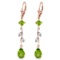 3.97 Carat 14K Solid Rose Gold Chandelier Earrings Diamond Peridot