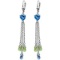 9.5 Carat 14K Solid White Gold Chandelier Earrings Briolette Blue Topaz Pendant