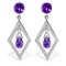 2.4 CTW 14K Solid White Gold Chandelier Earrings Amethyst