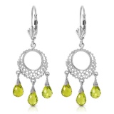 3.75 Carat 14K Solid White Gold Not Single Anymore Peridot Earrings