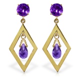 2.4 Carat 14K Solid Gold Chandelier Earrings Amethyst