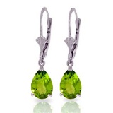 3 CTW 14K Solid White Gold Right Decisions Peridot Earrings