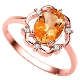 0.86 CT AZOTIC MYSTICS AND ACCENT DIAMOND 0.02 CT 10KT SOLID RED GOLD RING