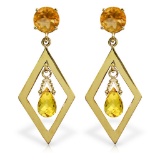 2.4 Carat 14K Solid Gold Euphoria Citrine Earrings