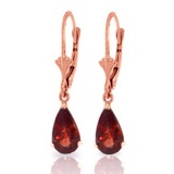 2.45 CTW 14K Solid Rose Gold Leverback Earrings Garnet