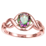 0.96 CT RAINBOW MYSTICS QUARTZ 10KT SOLID RED GOLD RING