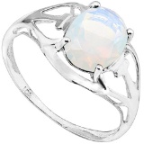 0.69 CT OPAL 10KT SOLID WHITE GOLD RING