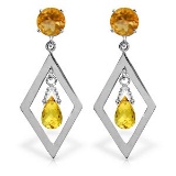 2.4 CTW 14K Solid Gold Celebratory Citrine Earrings