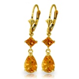 4.5 Carat 14K Solid Gold Beaute Citrine Earrings