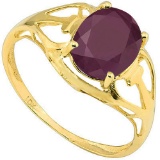 1.82 CT RUBY 10KT SOLID YELLOW GOLD RING