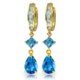 5.62 CTW 14K Solid Gold Temptation Blue Topaz Earrings