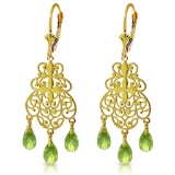 3.75 Carat 14K Solid Gold En Trend Peridot Earrings