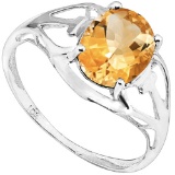 1.35 CT DARK CITRINE 10KT SOLID WHITE GOLD RING