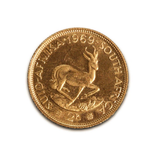 South Africa Gold Two Rand 0.2354 oz 1969