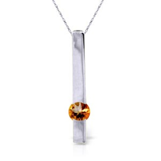 0.25 CTW 14K Solid White Gold Necklace Naturalcitrine