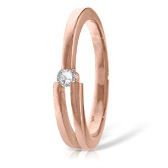 14K Solid Rose Gold Ring withNatural Channel Set Diamond
