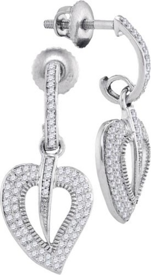 10KT White Gold 0.40CTW DIAMOND MICRO-PAVE EARRINGS