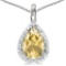 0.33 CARAT CITRINE & CZ 14KT SOLID WHITE GOLD PENDANT