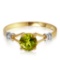 0.87 Carat 14K Solid Gold Love Requiem Peridot Diamond Ring