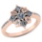 Certified .80 CTW Round and Princess Cut Diamond 14K Rose Gold Ring