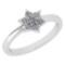 Certified .15 Ctw Diamond 14k White Gold Engagement Ring