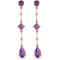 14K Solid Rose Gold Chandelier Earrings withDiamonds & Amethysts