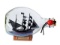 Wooden Blackbeards Queen Annes Revenge Pirate Ship in a Glass Bottle 7in.