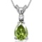 0.7 CARAT PERIDOT & 0.01 CTW DIAMOND 14KT SOLID WHITE GOLD PENDANT