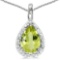 0.42 CARAT PERIDOT & CZ 14KT SOLID WHITE GOLD PENDANT