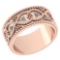 Certified 0.25 Ctw Diamond VS/SI1 14K Rose Gold Band Ring Made In USA