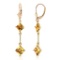 3.75 CTW 14K Solid Gold Leverback Earrings Citrine