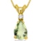 0.64 CARAT GREEN AMETHYST & 0.01 CTW DIAMOND 14KT SOLID YELLOW GOLD PENDANT