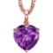 0.75 CARAT AMETHYST 10K SOLID RED GOLD HEART SHAPE PENDANT