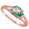 0.43 CARAT GREEN MYSTIC QUARTZ & 0.02 CTW DIAMOND 10KT SOLID RED GOLD RING