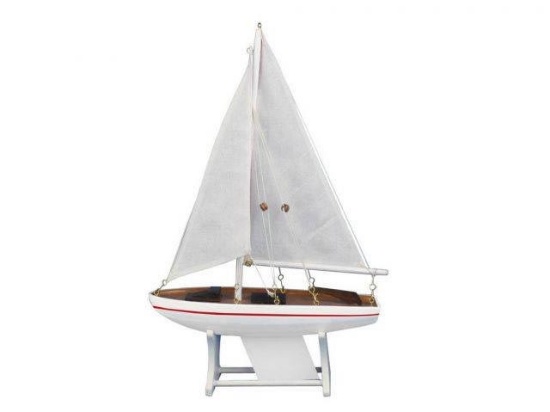 Wooden It Floats Intrepid Model Sailboat 12in.