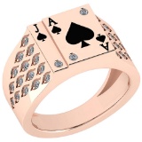 Certified 0.32 Ctw Diamond VS/SI1 14K Rose Gold Ring Made In USA